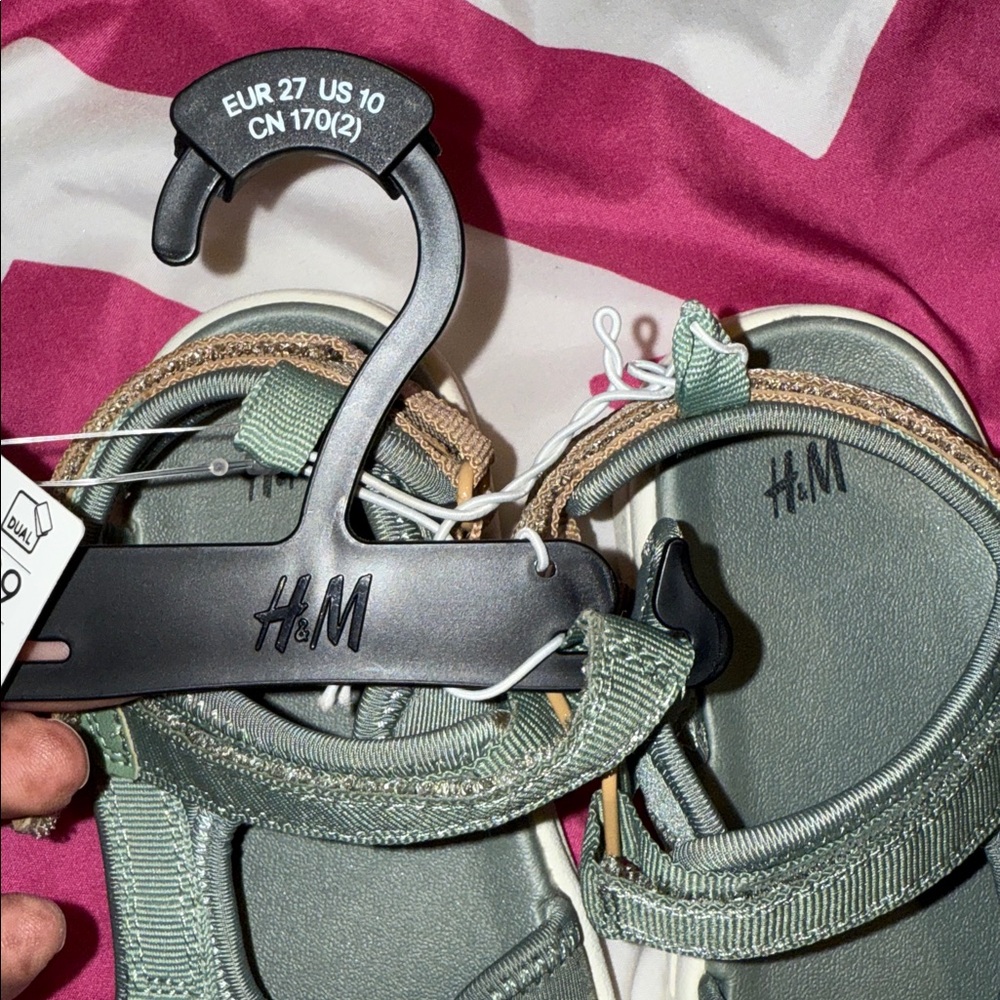 H&M Sage Green Strappy Sandals For Toddlers/kids(Boys) - Picture 3 of 7